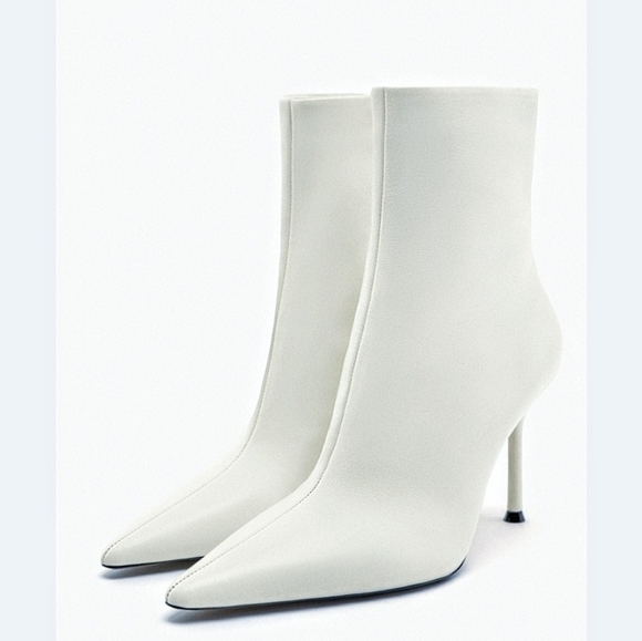 Zara Shoes - Zara Cream/White Leather Ankle Boots Size 36 EU